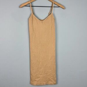 Intimately Free People Sparkly Gold Mini Slip V-Neck Dress Womens Sz XS /‎ S